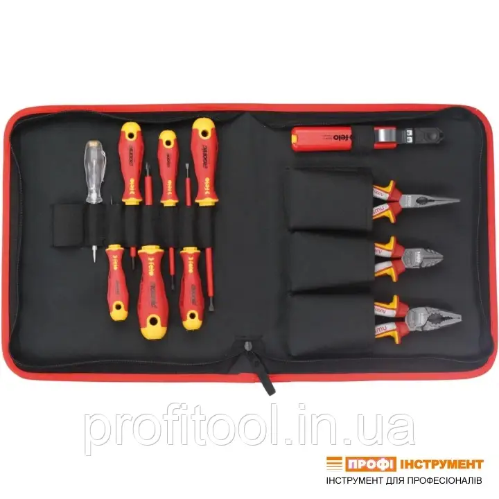 Набір інструменту FELO ERGONIC VDE 1000V; Плоскогубці комбіновані; Бокорізи; Плоскогубці подовжені; знімач ізоляціі (41391104), фото 1