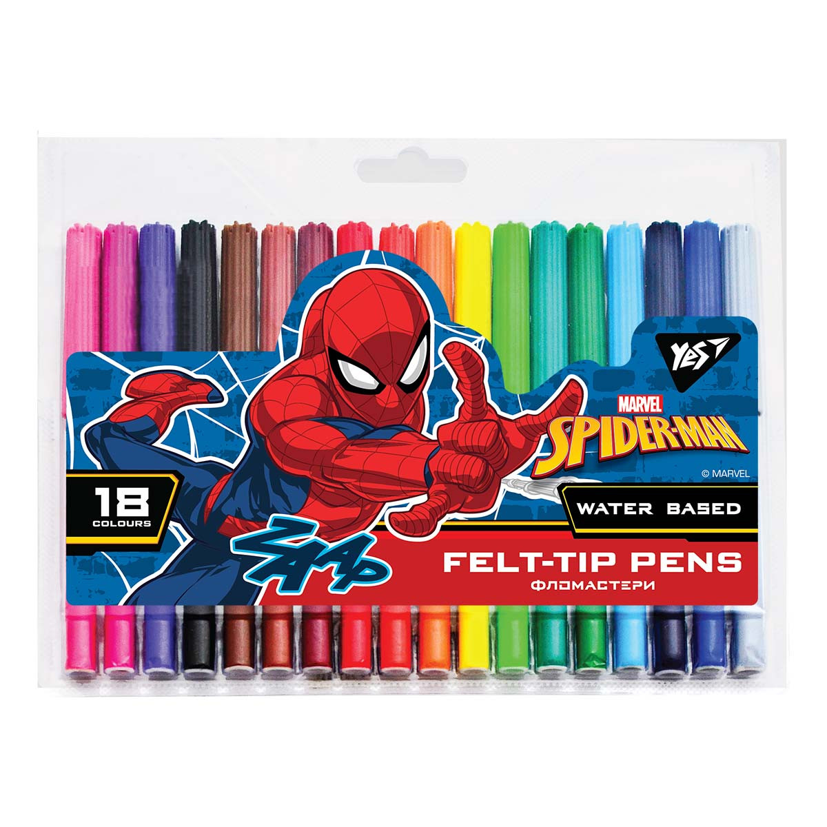 Фломастери YES 18 кольорів Marvel.Spiderman (650497)