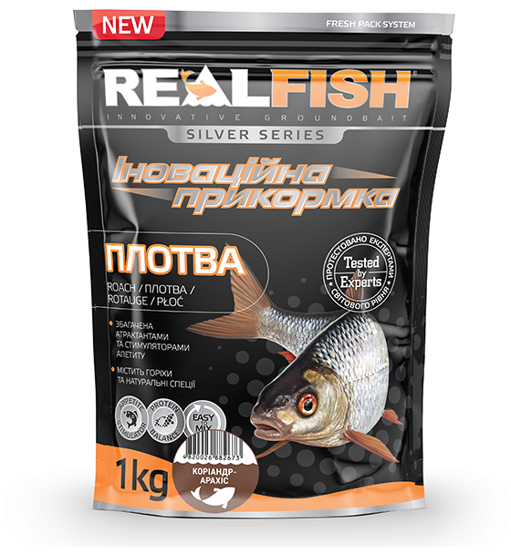 Прикормка Realfish Плотва Коріандр-Арахіс 1кг, фото 1
