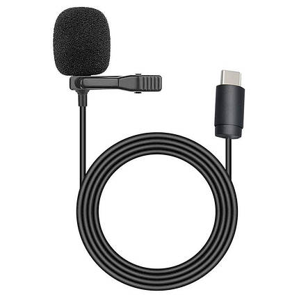 Петличний мікрофон із кабелем завдовжки 1,5 метра та штекером USB-C, фото 2
