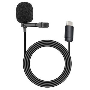 Петличний мікрофон із кабелем завдовжки 1,5 метра та штекером USB-C