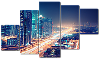 Модульная картина Interno Холст Панорама города ночного 185х106см (R4976XXL)