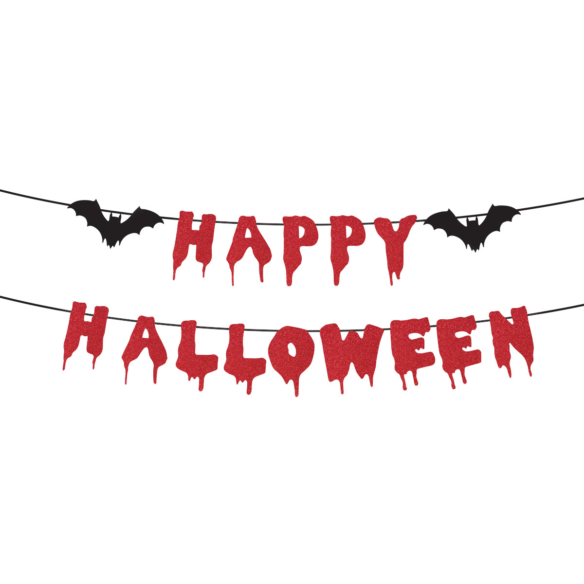 Гірлянда-розтяжка пап. Yes! Fun Хелловін Happy Halloween 16 елементів 3м гліттер чер (801185)