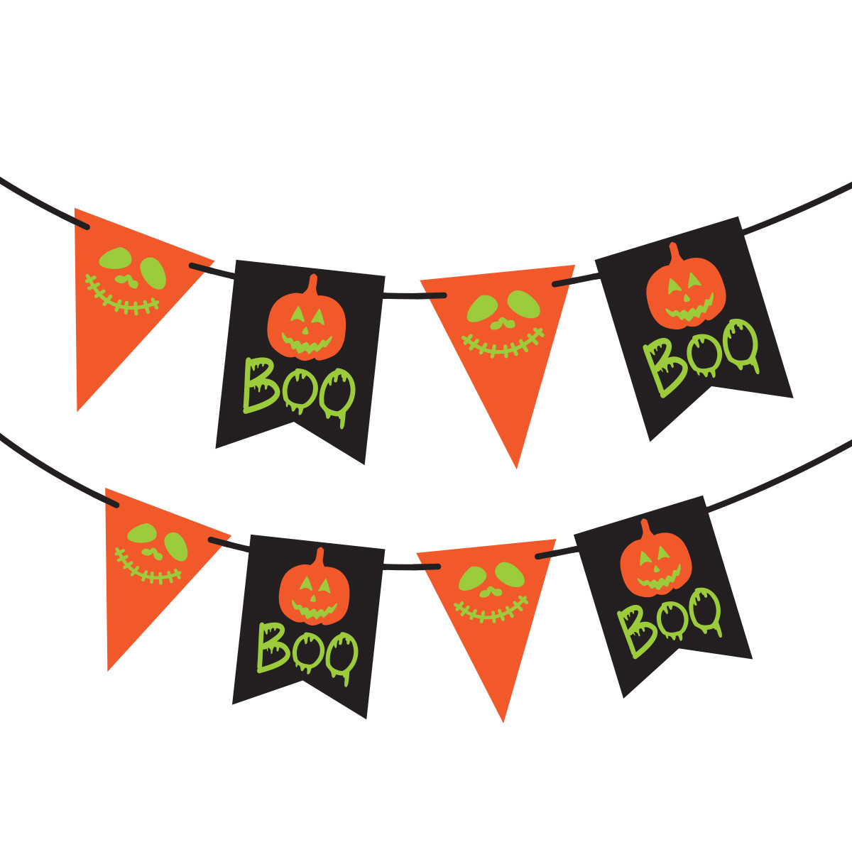 Гірлянда пап. прапорці Yes! Fun Хелловін Pumkin faces 13 прапорців 3м світяться у тем (801180)