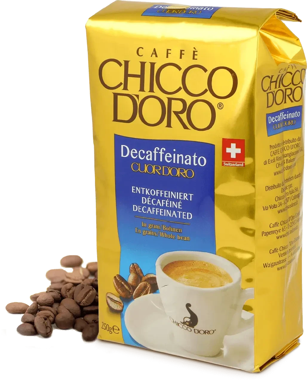 Кави в зернах Chicco D'oro Decafeinato 250 г