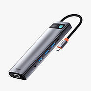 USB Хаб 11в1 Baseus Metal Gleam Series Multi Type-C HUB (3xUSB 2xHDMI VGA RJ45 Type-С TF+SD Jack3.5), фото 4