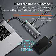 USB Хаб 11в1 Baseus Metal Gleam Series Multi Type-C HUB (3xUSB 2xHDMI VGA RJ45 Type-С TF+SD Jack3.5), фото 5