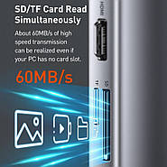 USB Хаб 11в1 Baseus Metal Gleam Series Multi Type-C HUB (3xUSB 2xHDMI VGA RJ45 Type-С TF+SD Jack3.5), фото 6