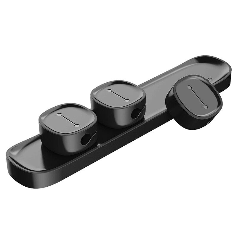 Тримач для кабелів магнітний органайзер для шнурів Baseus Peas Cable Clip (чорний), фото 1