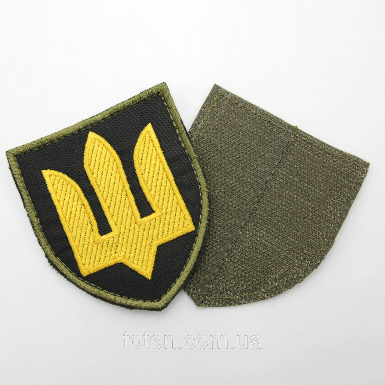 Шеврон ЗСУ Герб жовтий, нашивка-патч на липучці танкові війська, якісний шеврон олива з Тризубом топ