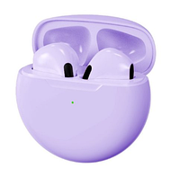 Бездротові навушники блютус  Pro 6 TWS з мікрофоном Фіолетові