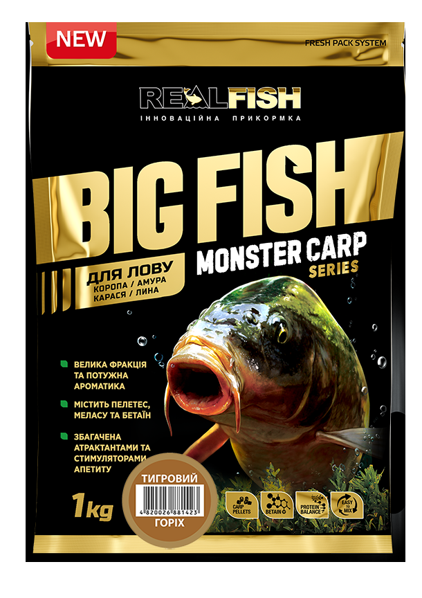 Прикормка Realfish Big Fish Короп Тигровий Горіх 1кг