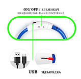 Нашийник з підсвіткою LED для собак з USB зарядкою 70 см L рожевий, фото 3