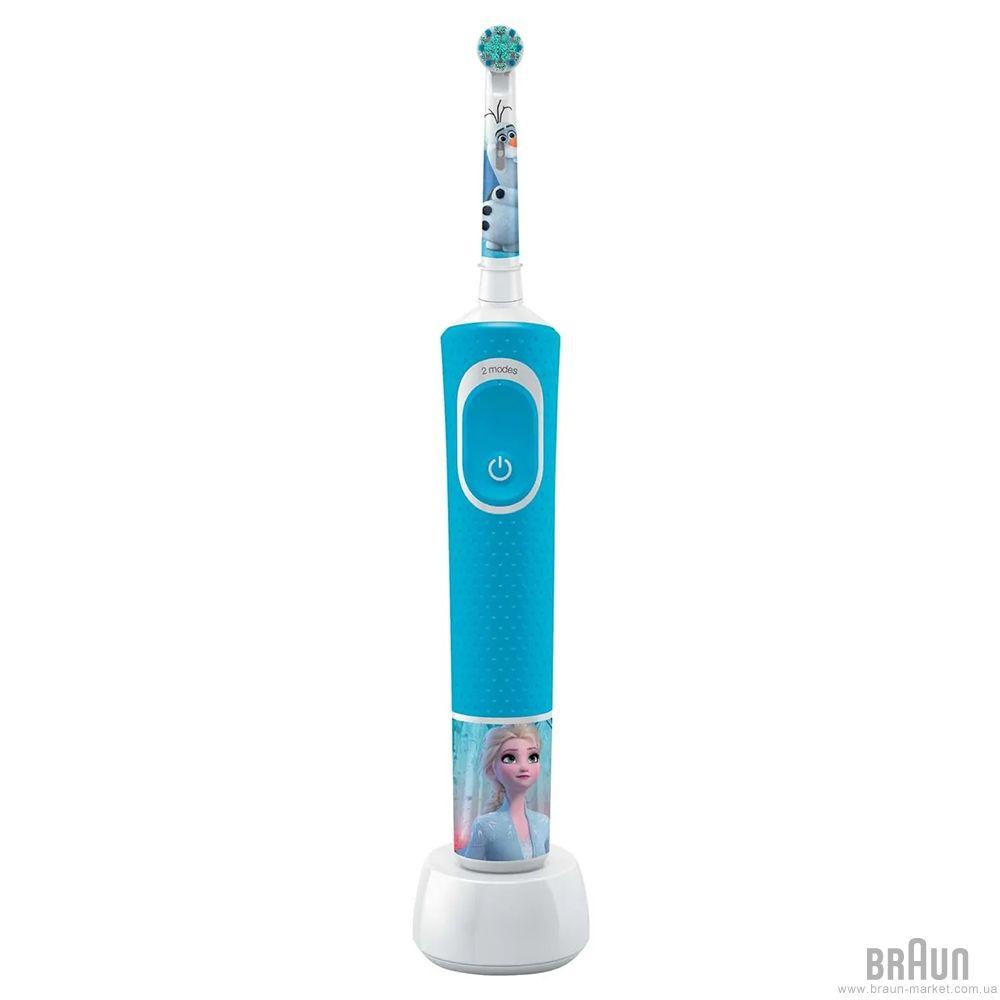 Электрическая зубная щетка детская Braun Oral-B D100 Kids Frozen холодное сердце + дополнительные насадки - фото 6 - id-p1854749743