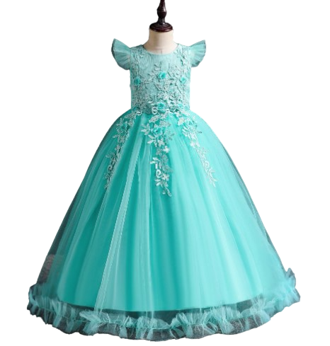 Дитяче нарядне вечірнє плаття для дівчинки на випускний в садочок або школу на зріст 120 бірюзова