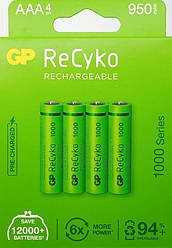 Аккумулятор GP ReCyko1000 /R3 AAA /950mAh/1шт. (в упаковці 4 шт.)