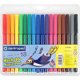 Набір фломастерів Centropen Washable 18 штук (7790/18)