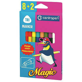 Набір фломастерів Centropen Magic 8 шт +2 поглинача (2549)