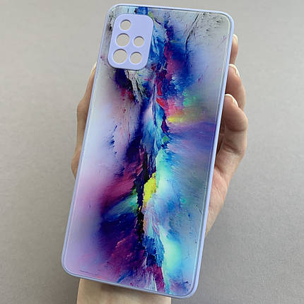 Чохол для Samsung Galaxy А51 мрамуровий чохол із захистом камери на телефон самсунг а51 бузковий q7k, фото 1