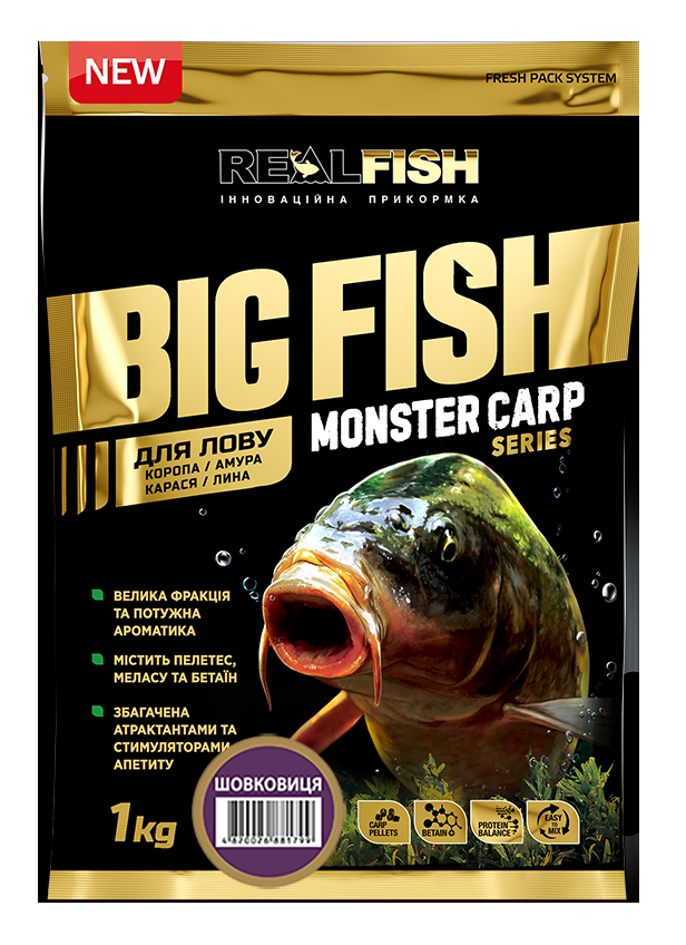 Прикормка Realfish Big Fish Короп Шовковиця 1кг, фото 1