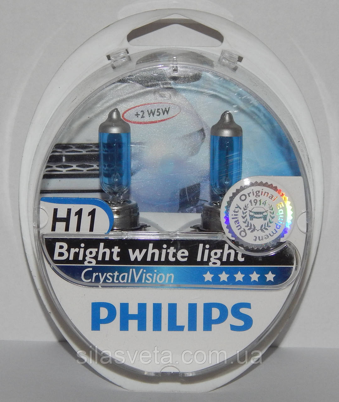 Автомобільні лампи "PHILIPS" (H11) (Crystal Vision) (4300 K)+2W5W