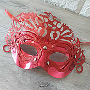 Карнавальна Венеціанська маска Ізабелла Червоний (KG-8670), фото 2