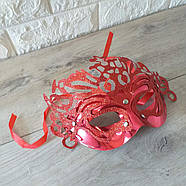 Карнавальна Венеціанська маска Ізабелла Червоний (KG-8670), фото 3