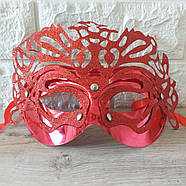 Карнавальна Венеціанська маска Ізабелла Червоний (KG-8670), фото 4