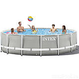 Басейн каркасний круглий Intex 26720 Premium Інтекс 427х107 см з фільтром, тентом, підкладкою і драбиною, фото 11
