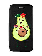 Чехол-книжка с рисунком для Samsung Galaxy A24 Черный :: Малыш Авокадо (принт 309)