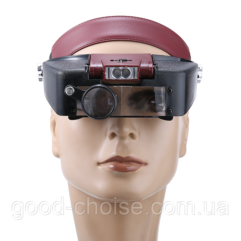 Бинокулярная лупа EL-81007А с подсветкой, налобная / Увеличительные очки на голову - фото 3 - id-p1848644274