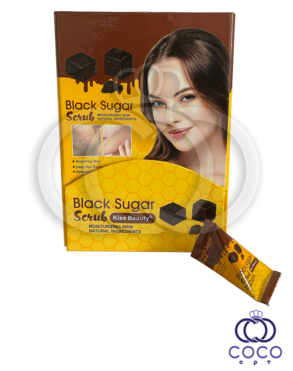 Цукровий скраб для обличчя Black Sugar Scrub із чорного цукру 4 ml, фото 1