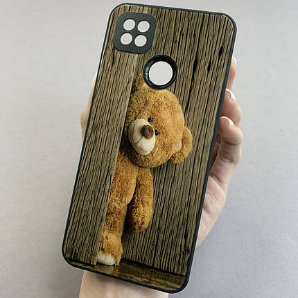 Чохол для Xiaomi Redmi 9С чохол з ведмедиком із захистом камери на телефон сяомі редмі 9с чорний q7k, фото 1