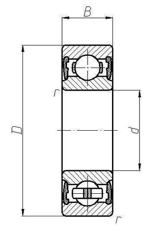 Підшипник  606 2RS (180016)  EZO, розміри:6*17*6, фото 2