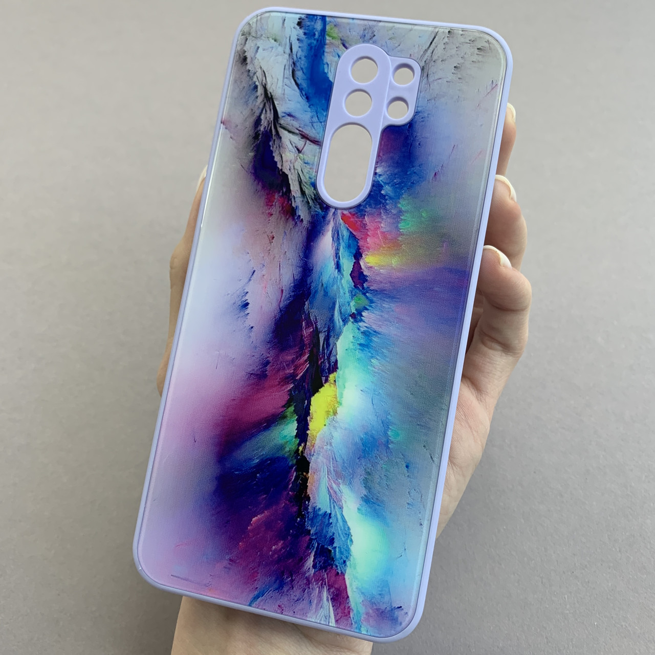 Чохол для Xiaomi Redmi 9 мрамуровий чохол із захистом камери на телефон сяомі редмі 9 бузковий q7k