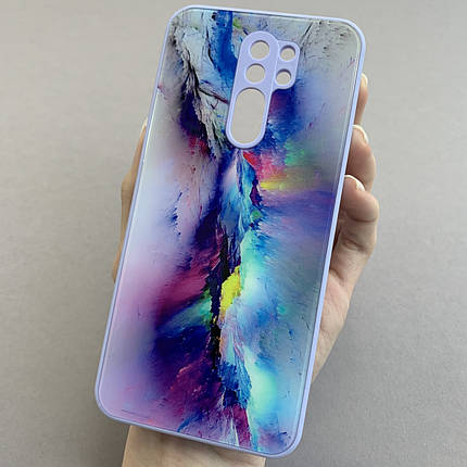 Чохол для Xiaomi Redmi 9 мрамуровий чохол із захистом камери на телефон сяомі редмі 9 бузковий q7k, фото 1