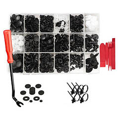 Набір кліпс для авто, кріплень, пістонів, комплект знімачів 435 шт. (N019297)