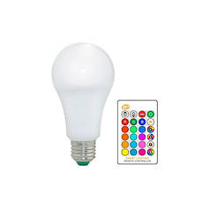 RGB лампочка на пульті E27 LED 5Вт 16 кольорів N