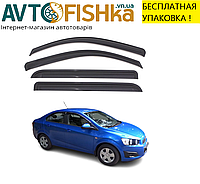 Дефлекторы окон на Chevrolet Aveo IV T300 Седан 2012-> (скотч) ANV