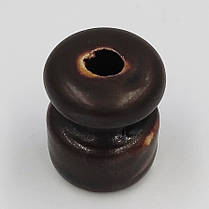 Ролик для ретро проводки керамічний каштановий RE матовий 0856, фото 2