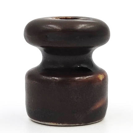 Ролик для ретро проводки керамічний каштановий RE матовий 0856, фото 1