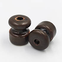 Ролик для ретро проводки керамічний каштановий RE матовий 0856, фото 3