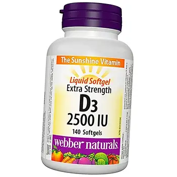 Вітамін Webber Naturals - Vitamin D3 2500 IU (140 softgels)