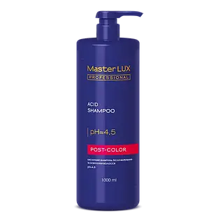 Шампунь кислотний після фарбування та освітлення волосся Master LUX Post-Color Shampoo 1000 мл.