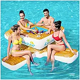 Надувний пліт Бар BW 43294 (246-246 см, 4 підсклянники, ремкомплект)  ⁇  Надувна платформа, фото 2