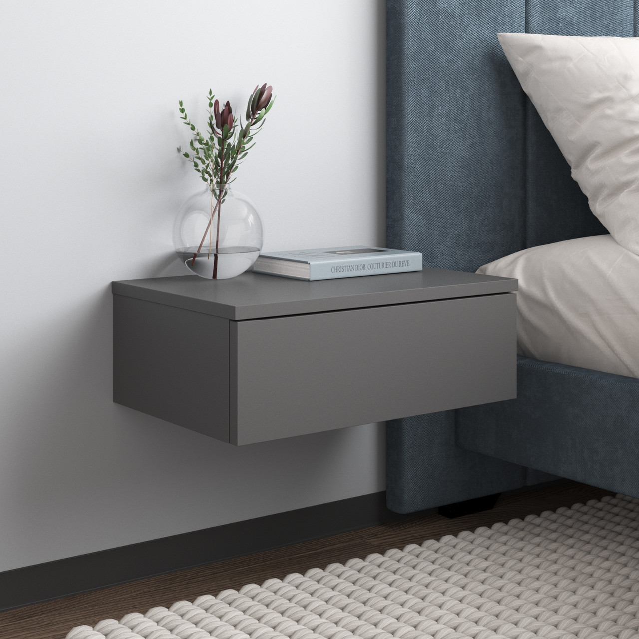 Тумбочка прикроватна навісна, настінна тумба в спальню M-34, фото 1