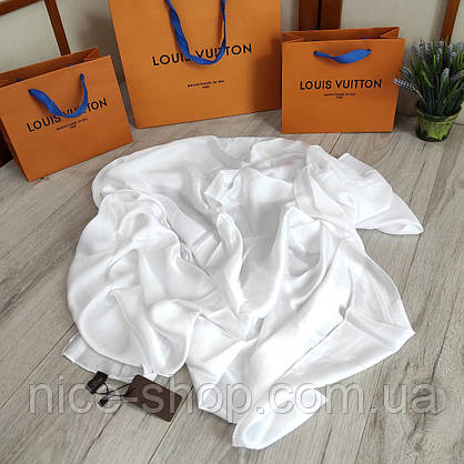 Хустка Louis Vuitton шовкова біла 110/110 см, фото 5