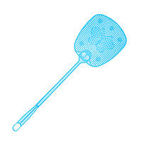 Мухобойка пластиковая "Бабочка" 48х14.5 см Голубой