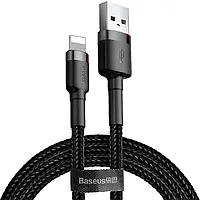 Кабель Baseus Cafule USB 2.0 to Lightning 2.4A 1M Черный/Серый (CALKLF-BG1)