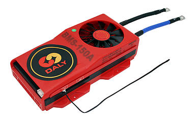 BMS smart плата LiFePO4 12V 4S 150A  для літій-залізо-фосфатних акумуляторів симетрия з Bluetooth+вентилятор